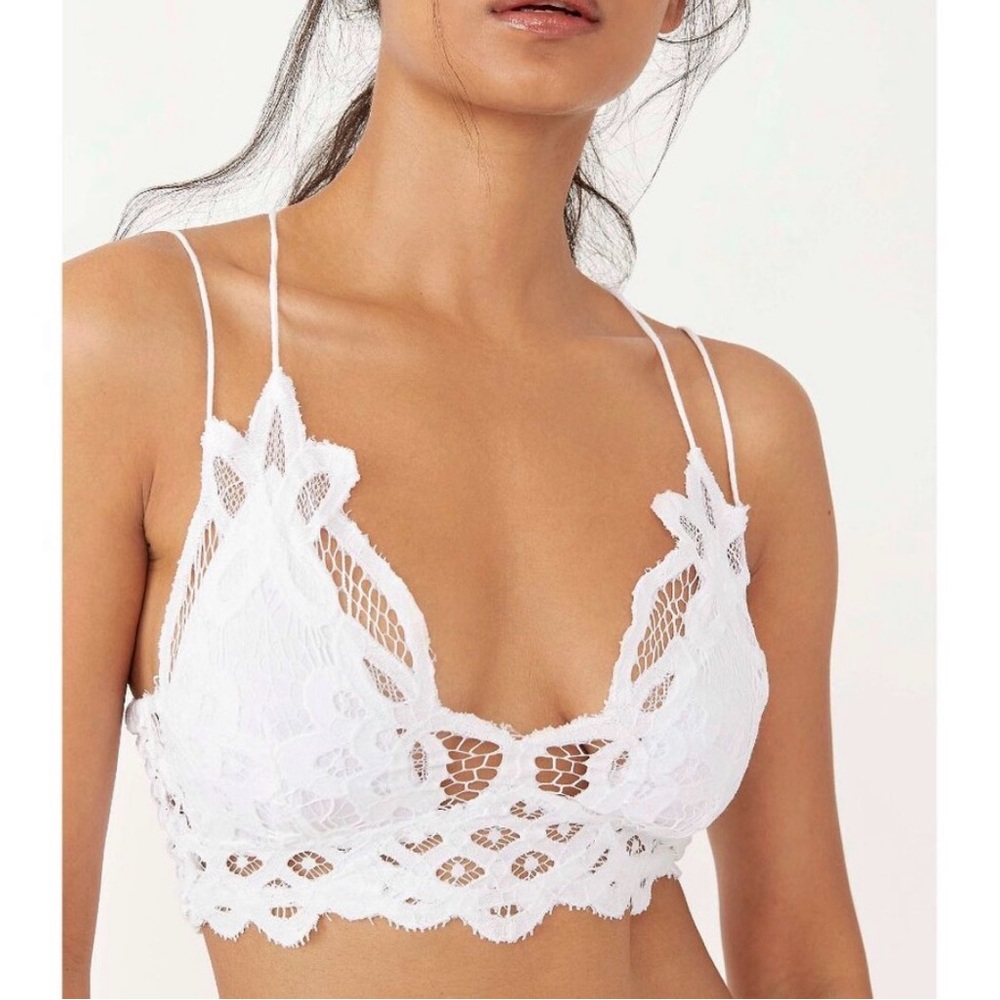 Free People Adella White Lace Bralette Small